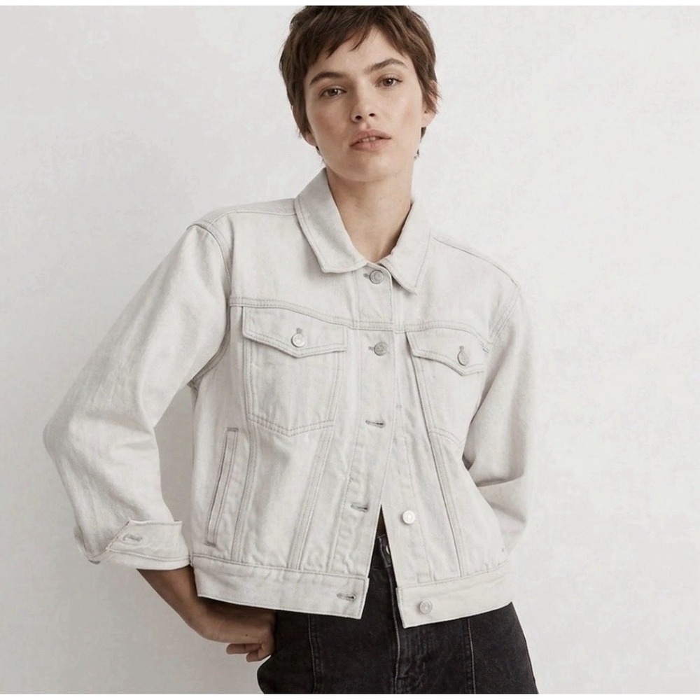 Madewell The Trucker Crop Jean Jacket Size XXS Glenrich Wash Boxy Cotton *READ*